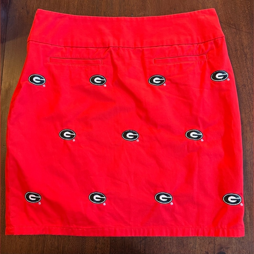 Red Mini Skirt University of Georgia with Embroidered Logos - Picture 6 of 7